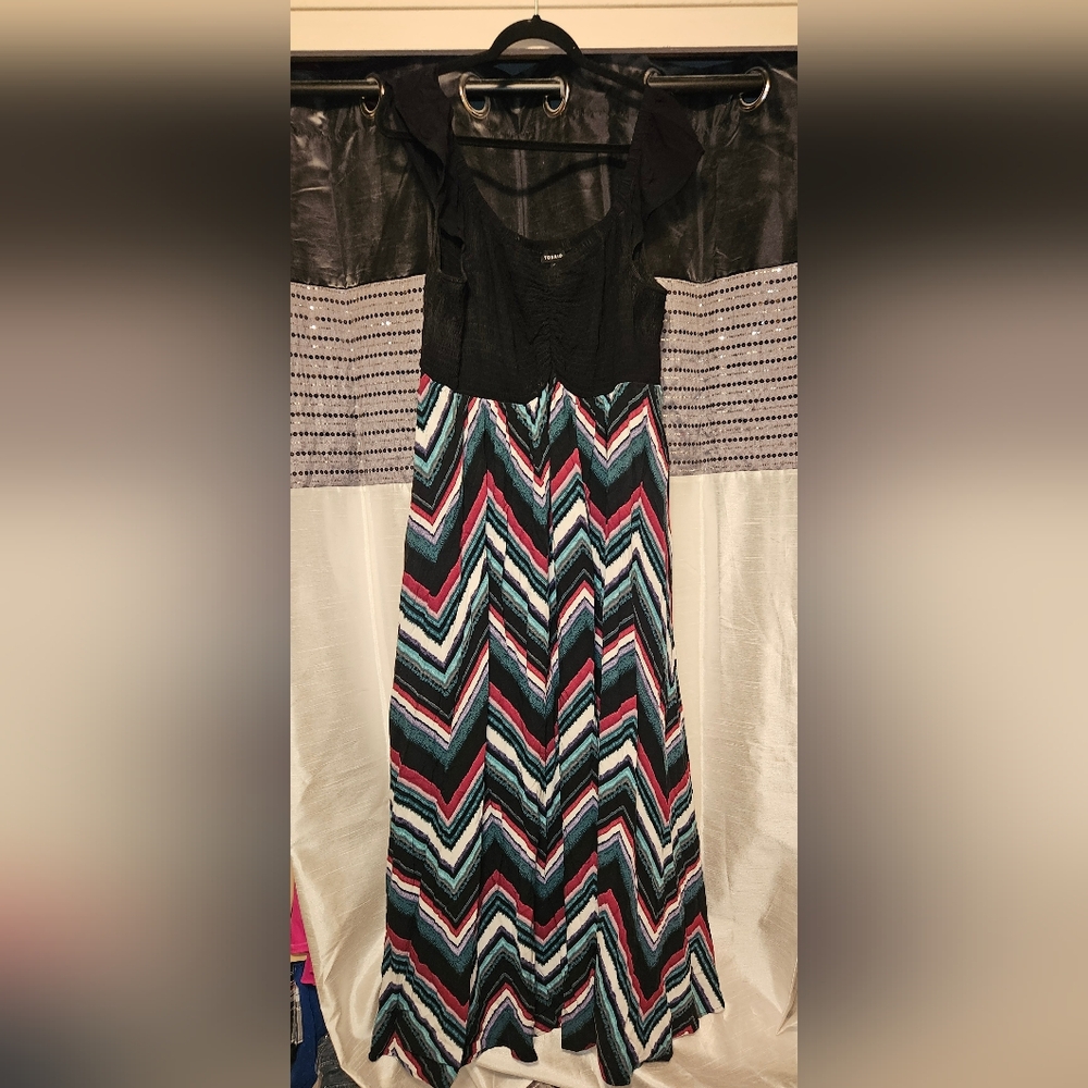 TORRID Maxi Challis Off-Shoulder Dress with pockets